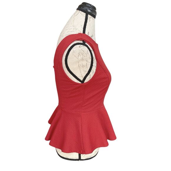 Forever 21 Womens Red Peplum Top  Medium Elegant Party Feminine Date Night Y2k - Picture 2 of 12